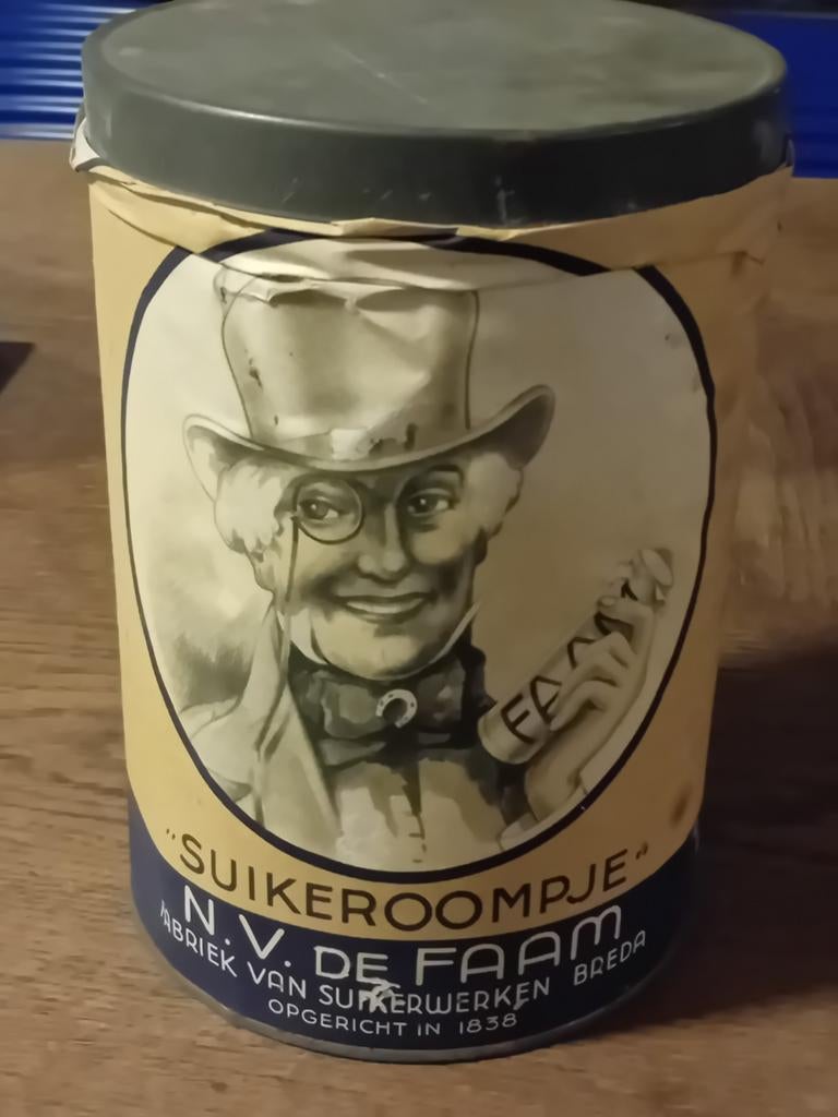 Zeldzaam 'Suikeroompje' blik N.V. de Faam Breda, Ophalen, Gebruikt, Overige, Overige merken