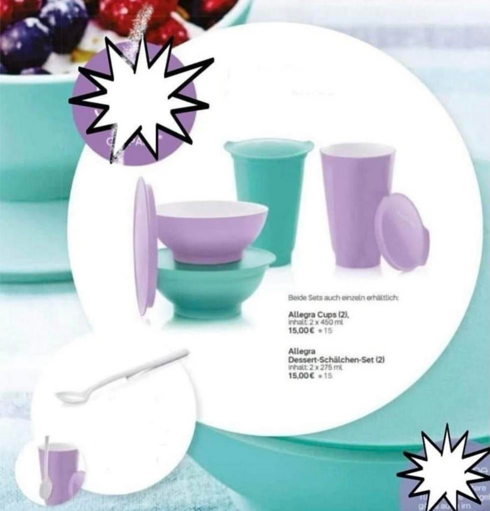 Tupperware Allerga Drinkbekers &Schaaltjes Set *mag ook los*, Ophalen of Verzenden, Nieuw, Schaal