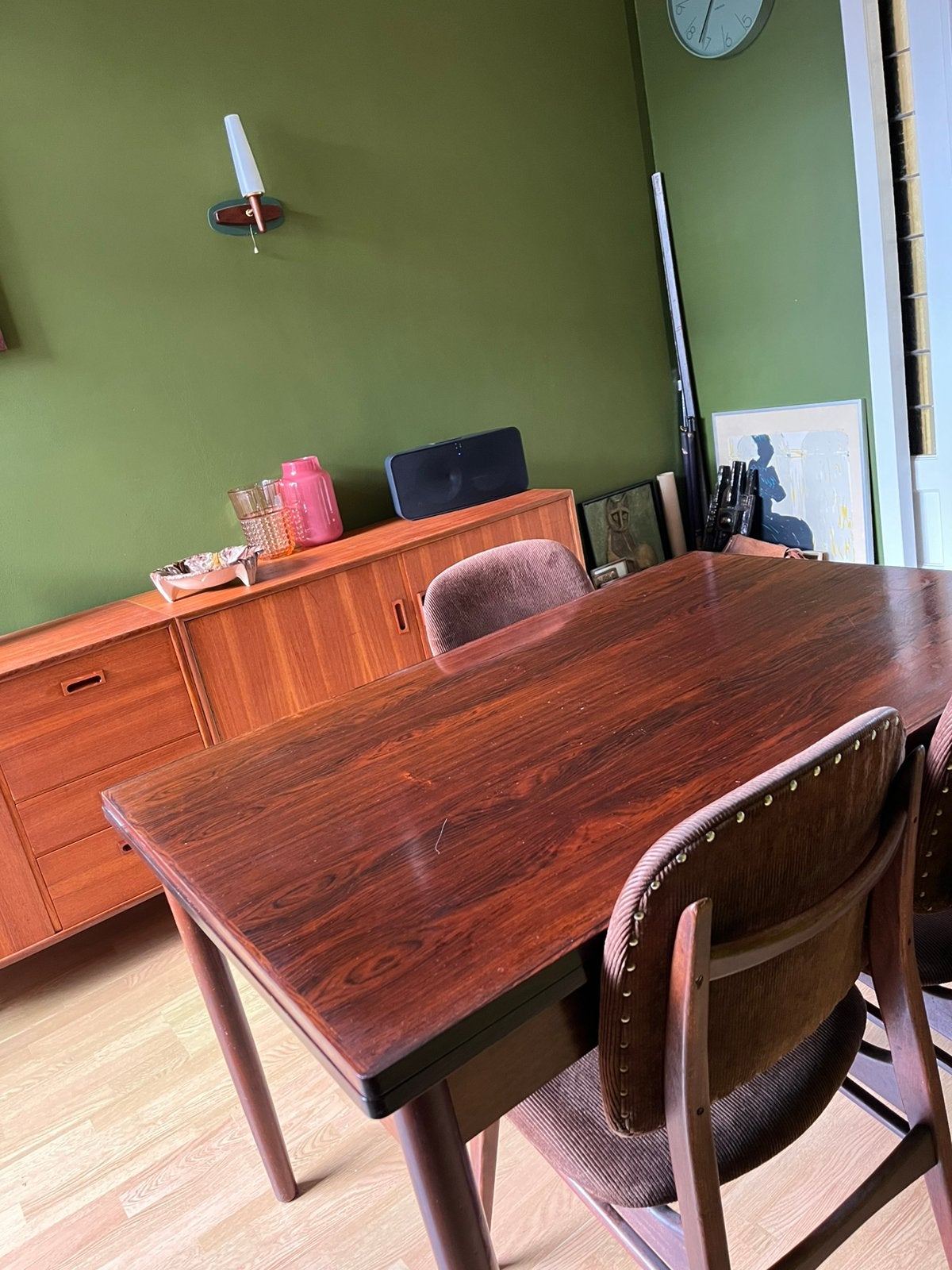 Vintage Palissander uitschuifbare eettafel