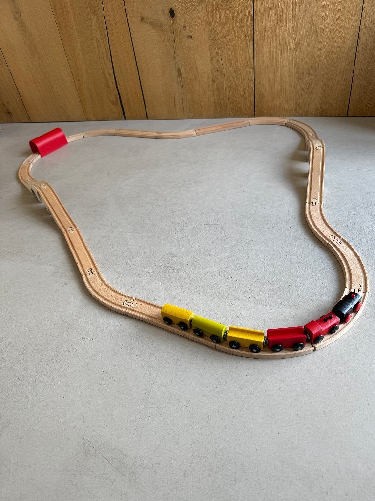 IKEA houten trein speelset, Ophalen of Verzenden, Gebruikt, Overige typen