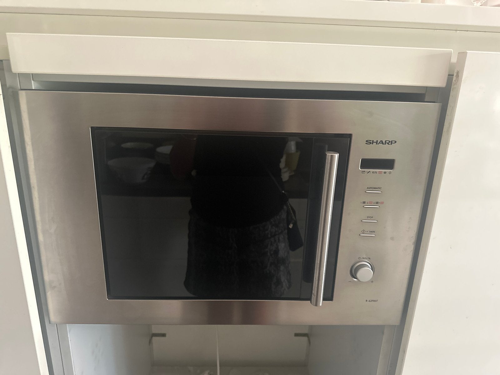 Sharp Inbouw Magnetron - Zilverkleurig, Ophalen, Gebruikt, 60 cm of meer, Magnetron