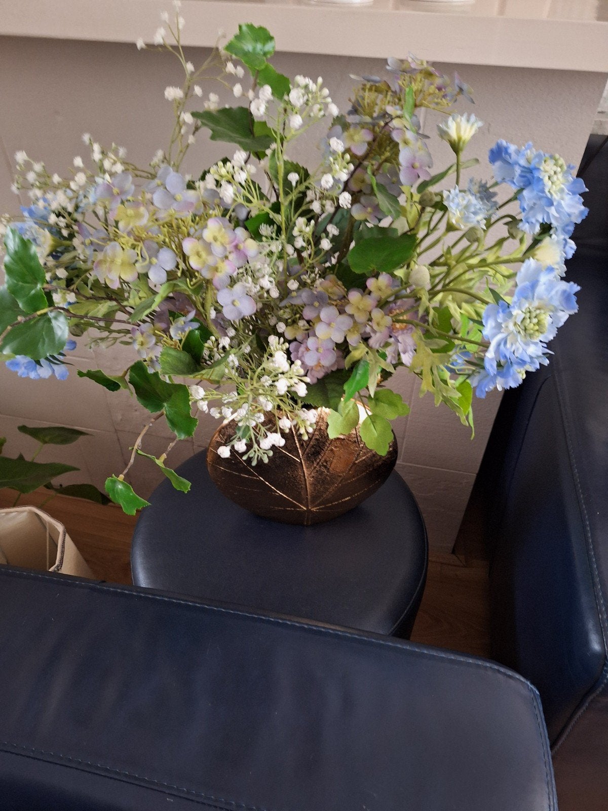 kunstbloemen met vaas, Ophalen, 62 cm, Kunstbloem, Zijde
