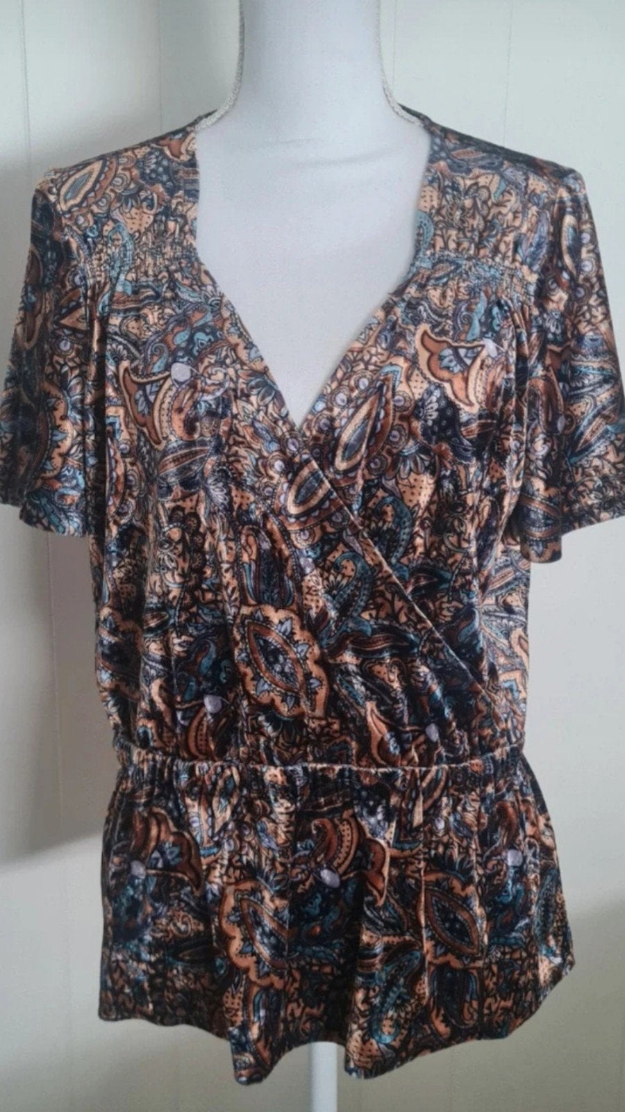 Costes Rebel Velvet Top XL met Paisley Print enVlindermouwen, Meerkleurig, Maat 46/48 (XL) of groter, Ophalen of Verzenden, Zo goed als nieuw