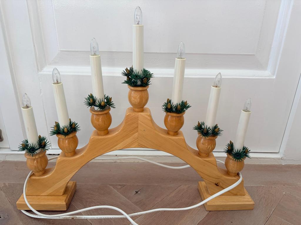 Vintage kaarsenbrug kerst, Diversen, Ophalen of Verzenden, Gebruikt