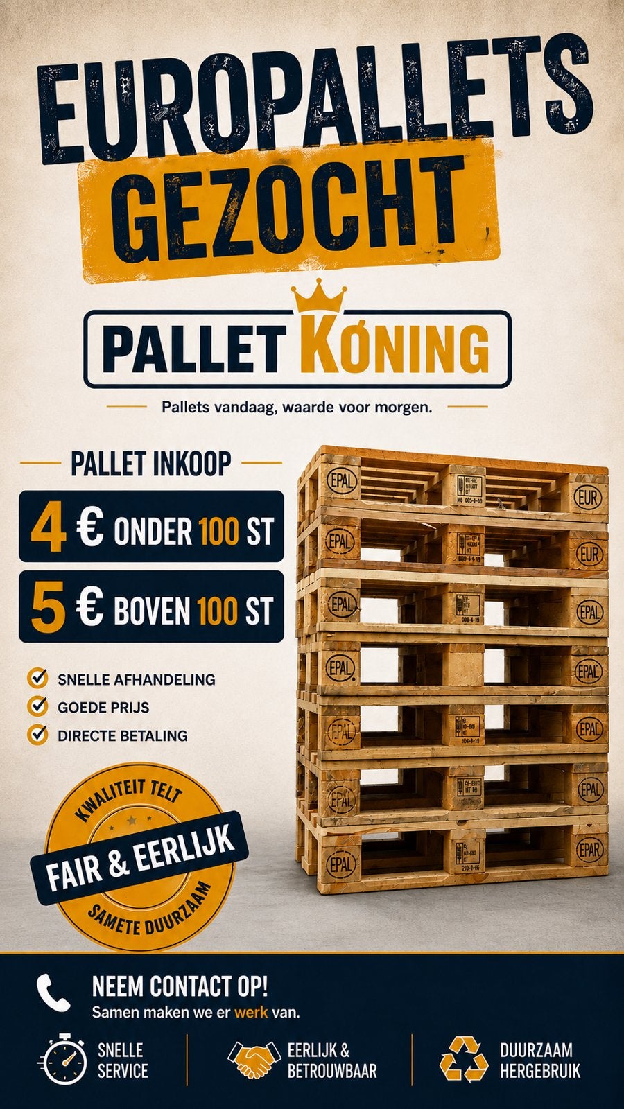 GEZOCHT – WIJ KOPEN UW PALLETS!, Ophalen, Zo goed als nieuw, Overige typen