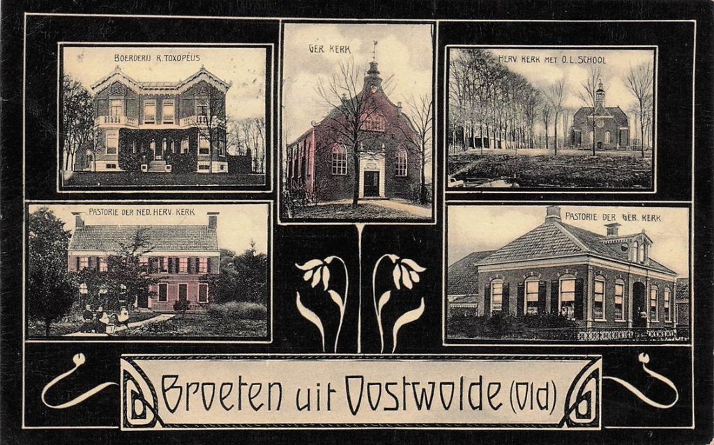 703-153-029 Oostwold Groeten uit Oostwolde (Oldambt), Verzenden, Voor 1920, Groningen
