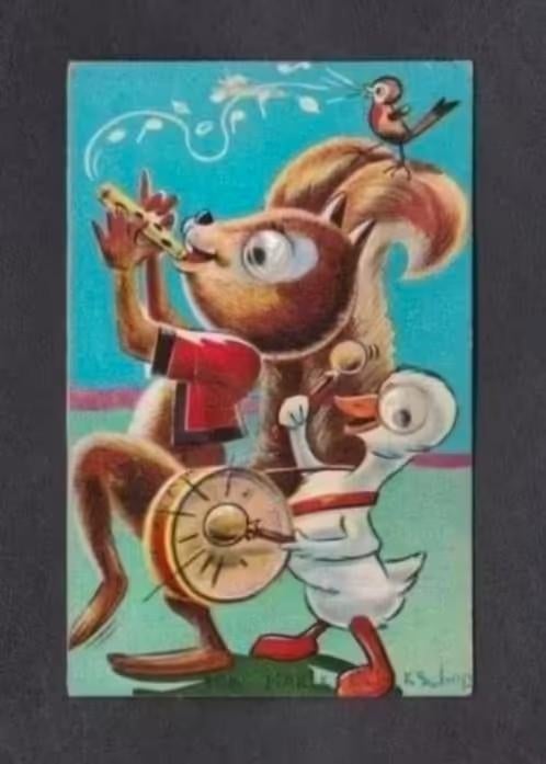 Kraaltjes Ogen Piepkaart Dieren Muziek Beverwijk 1964., Ophalen of Verzenden, 1960 tot 1980, Gelopen, Kinderen