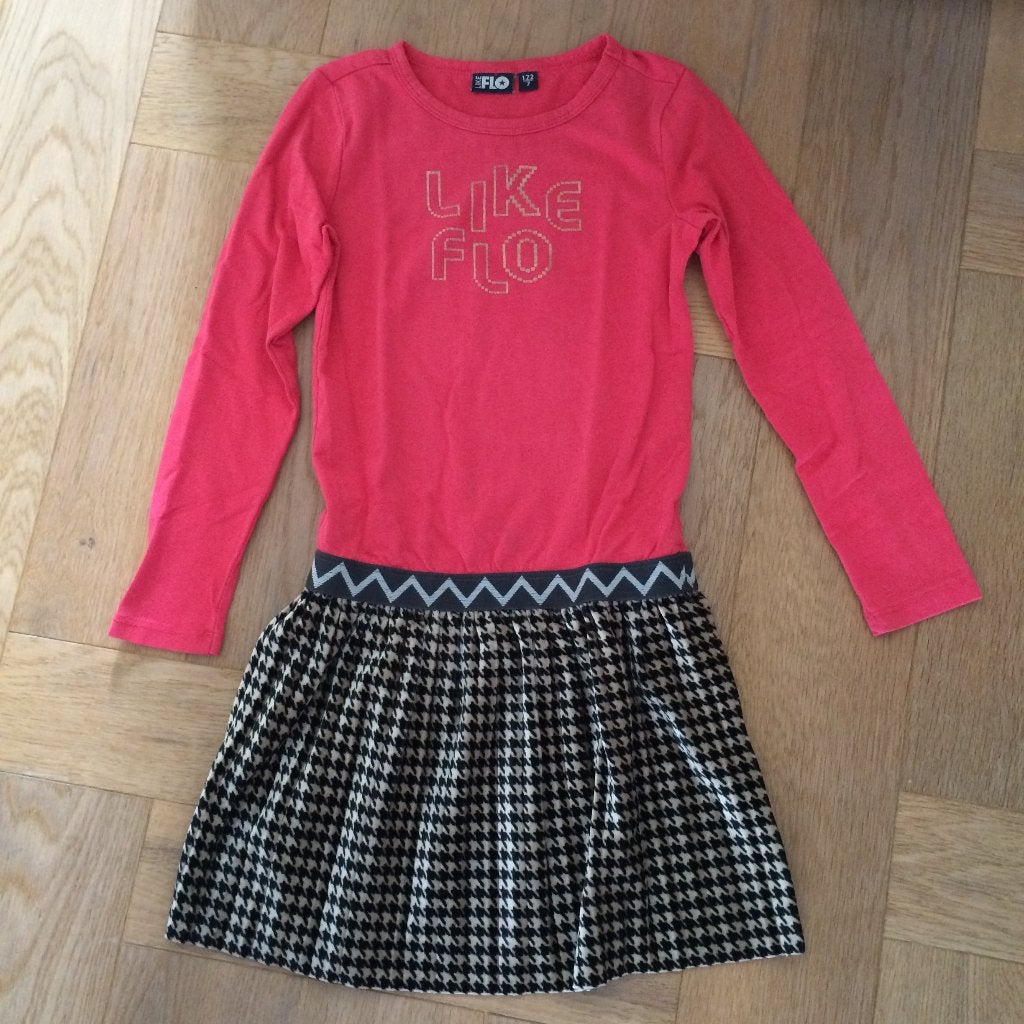 zgan schattig jurkje dress like flo mt 122, Meisje, Ophalen of Verzenden, Zo goed als nieuw, Jurk of Rok