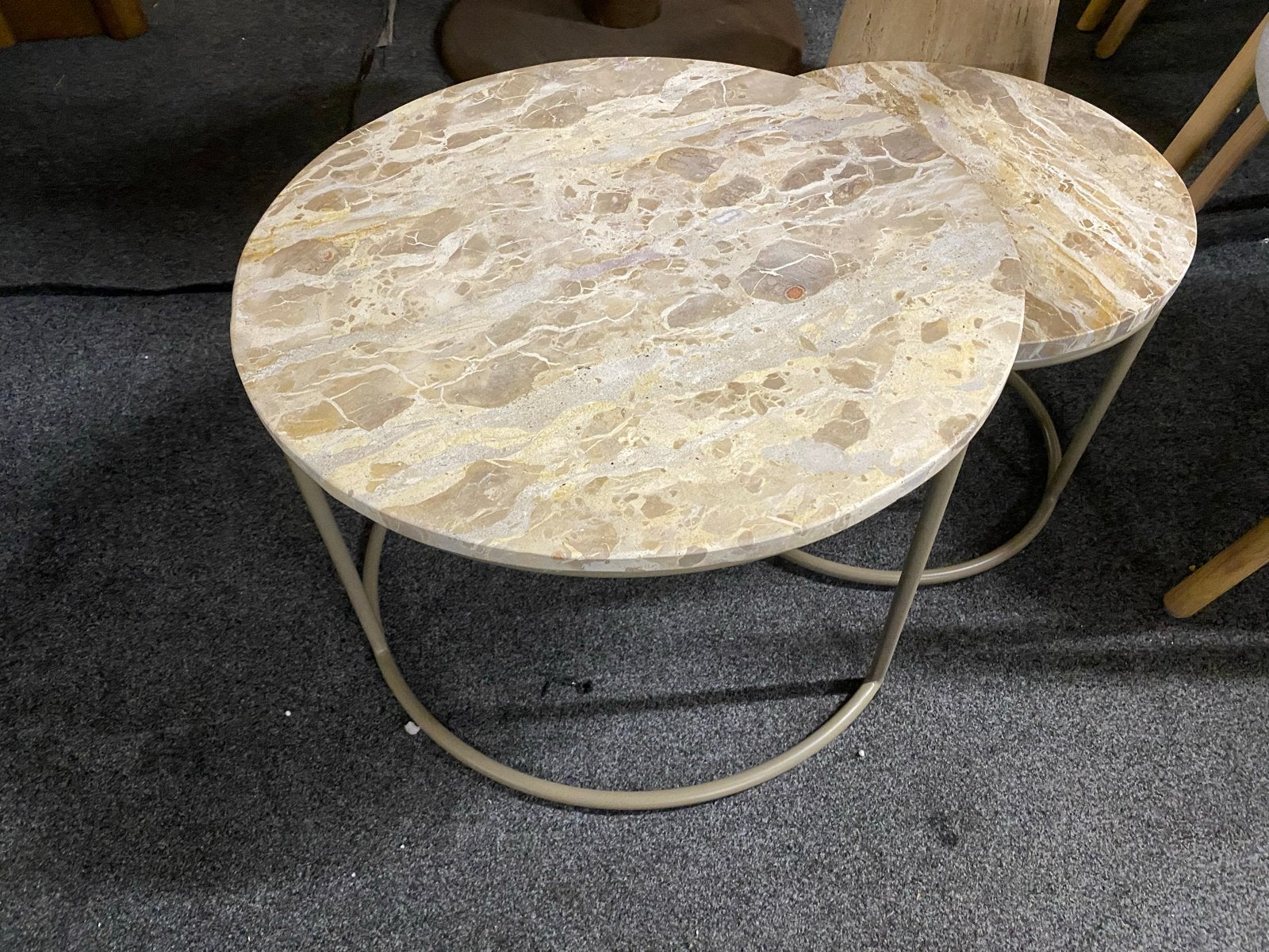 Salontafel set Alvar beige marmer 60cm