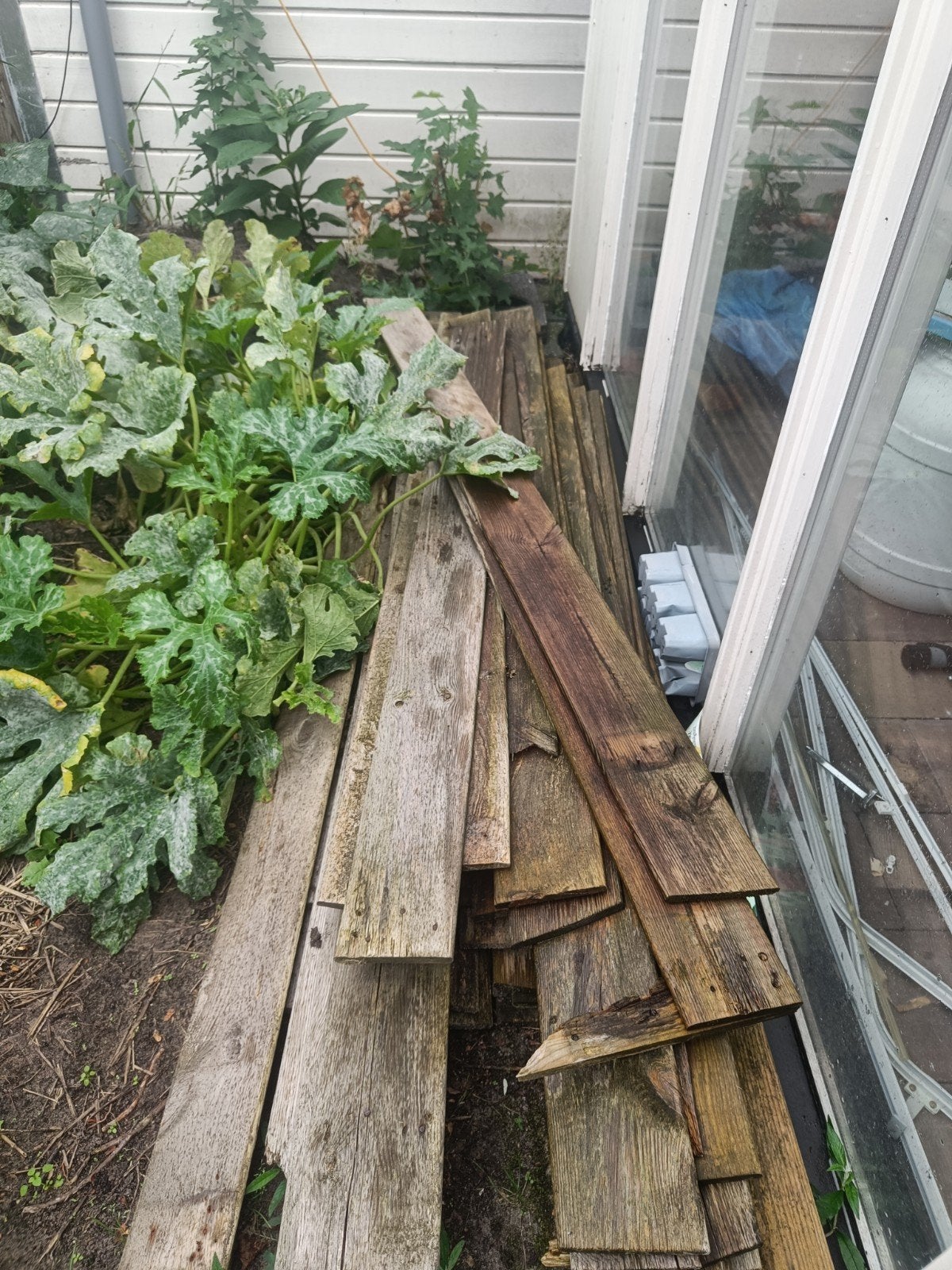 Gratis stapel gebruikte schuttingplanken, Ophalen, Gebruikt, Hout
