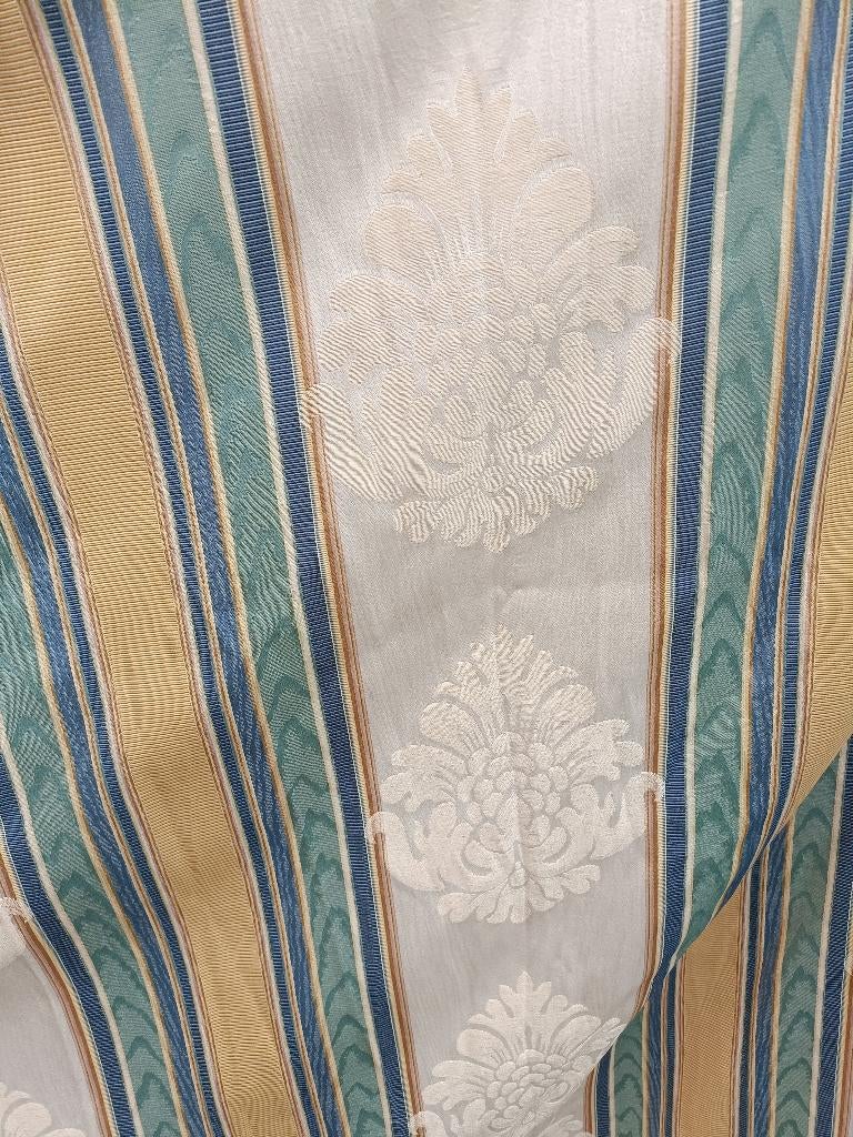 Extra lang vintage gordijn met ingeweven werk 180x250 (KG19), Ophalen of Verzenden, Gebruikt, 150 tot 200 cm, 200 cm of meer