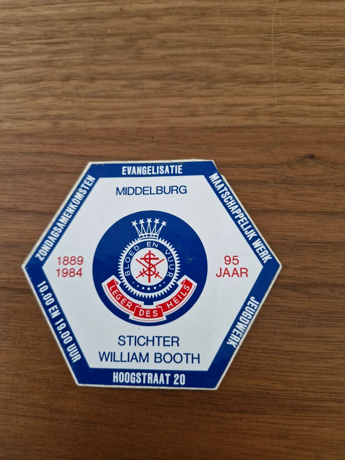 10674 Vintage Leger des Heils Middelburg sticker 1984, Verzamelen, Ophalen of Verzenden, Gebruikt, Overige typen