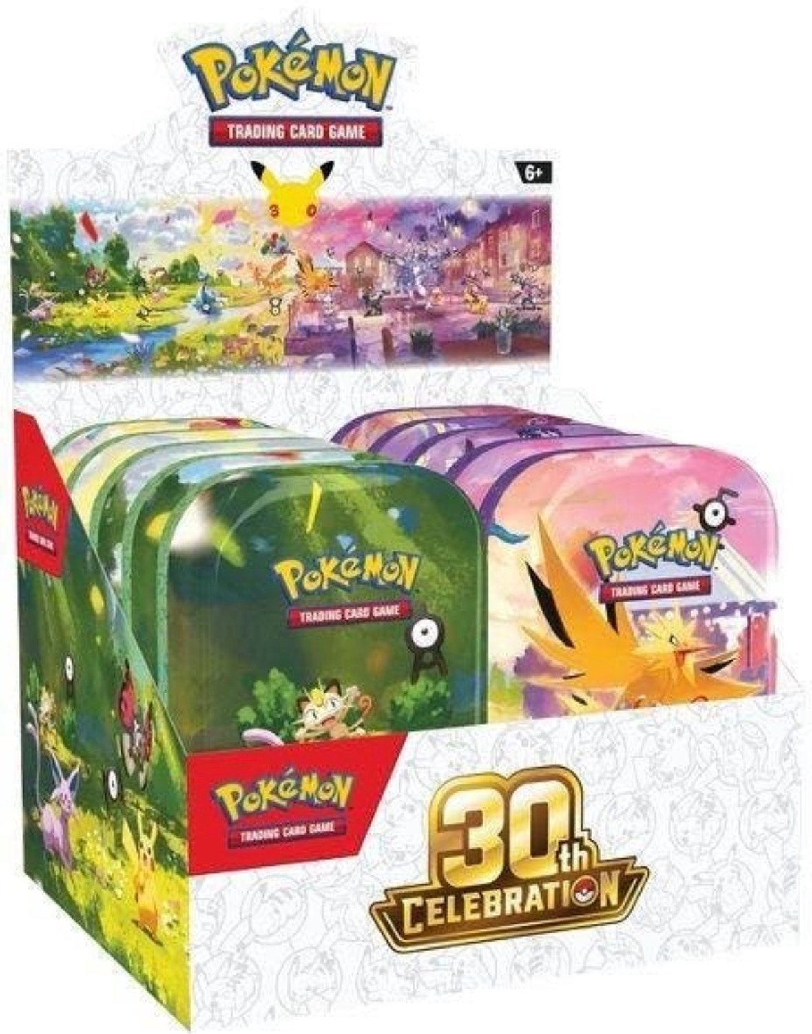 PRE ORDER - Pokemon 30th Anniversary Mini Tin Display, Ophalen of Verzenden, Nieuw, Boosterbox, Foil