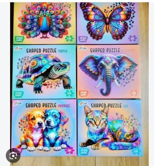 6 Prachtige Shaped Puzzels - Diverse Dieren, Ophalen of Verzenden, 500 t/m 1500 stukjes, Nieuw, Legpuzzel