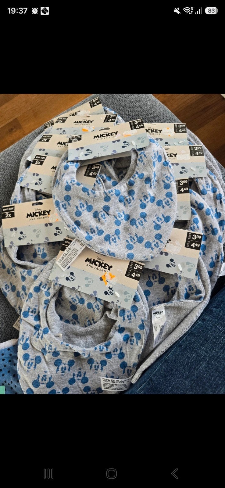 10x Mickey Mouse Spuugslabbetjes - Nieuw, Ophalen of Verzenden