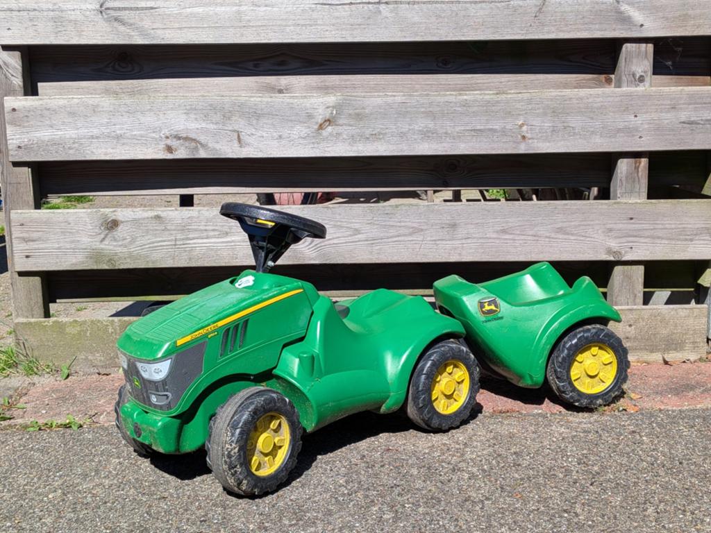 Looptrekker Rolly Toys John Deere Minitrac met aanhanger, Ophalen, Gebruikt, Loopvoertuig