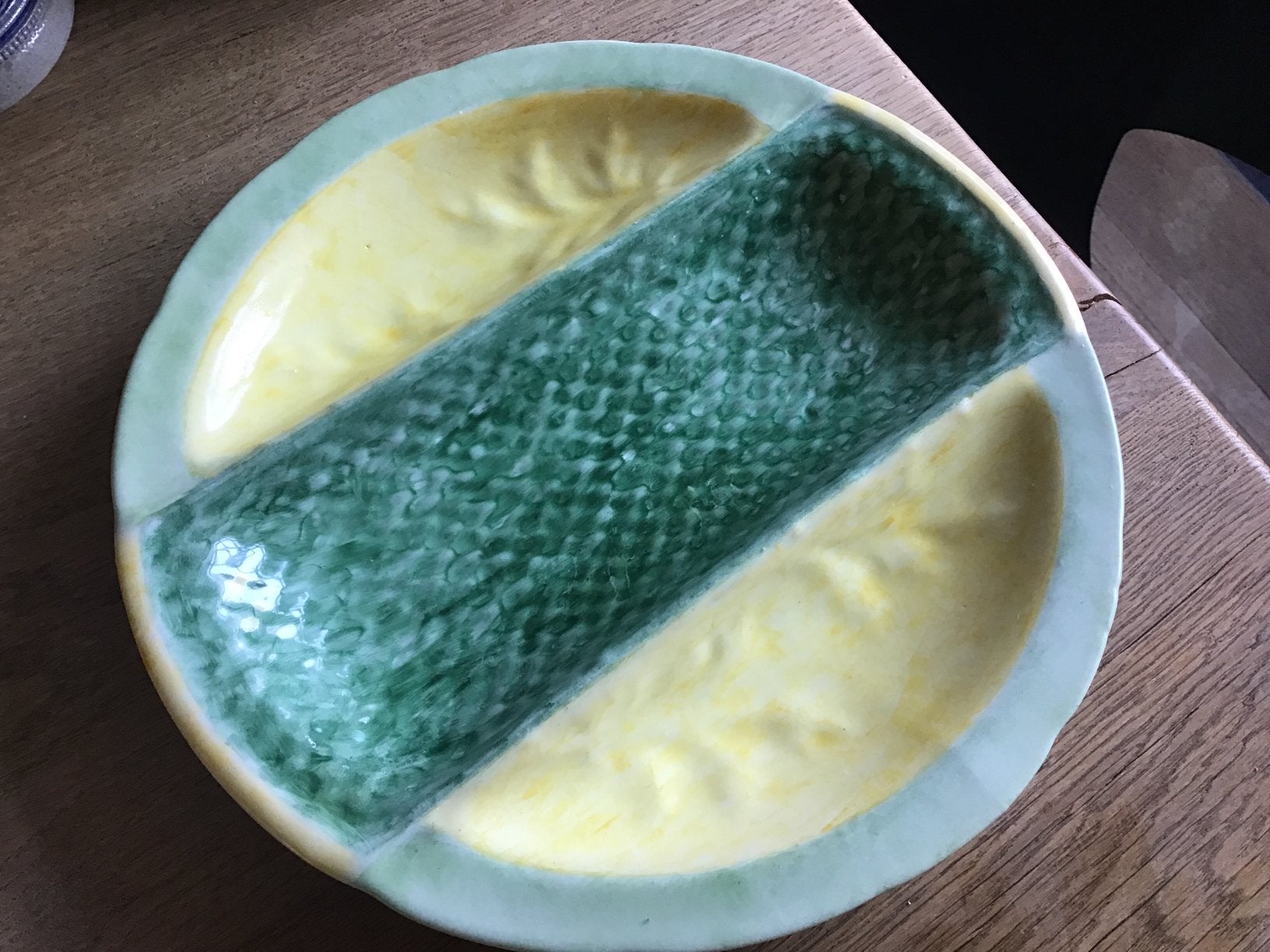 VINTAGE “ ASPERGES BORD”Ø 24,5 cm, Ophalen of Verzenden