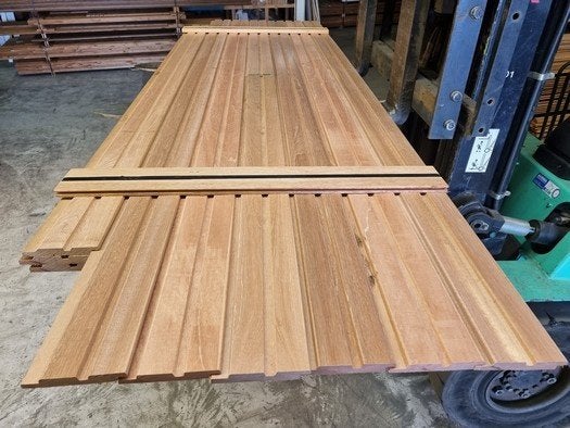 6.9 m2 Meranti dubbel Rhombusprofiel - nr: HP178, Ophalen, Planken, Nieuw, Hardhout