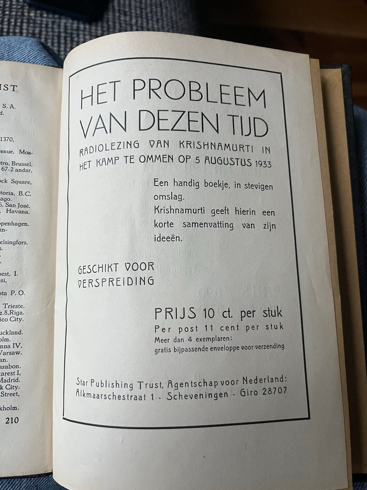 Het Probleem van Dezen Tijd - Krishnamurti (1933), Ophalen of Verzenden, Gelezen, Spiritualiteit algemeen, Achtergrond en Informatie
