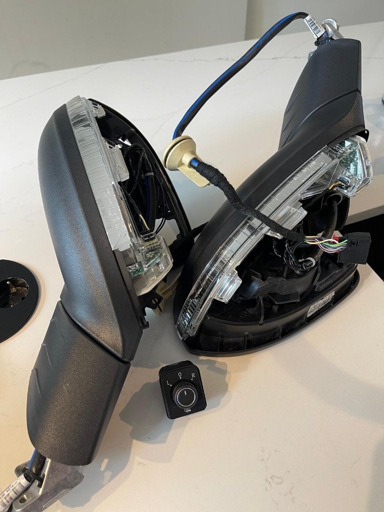 Buitenspiegels met verwarming en elektrische verstelling, Auto-onderdelen, Spiegels, Ophalen of Verzenden, Gebruikt, Volkswagen