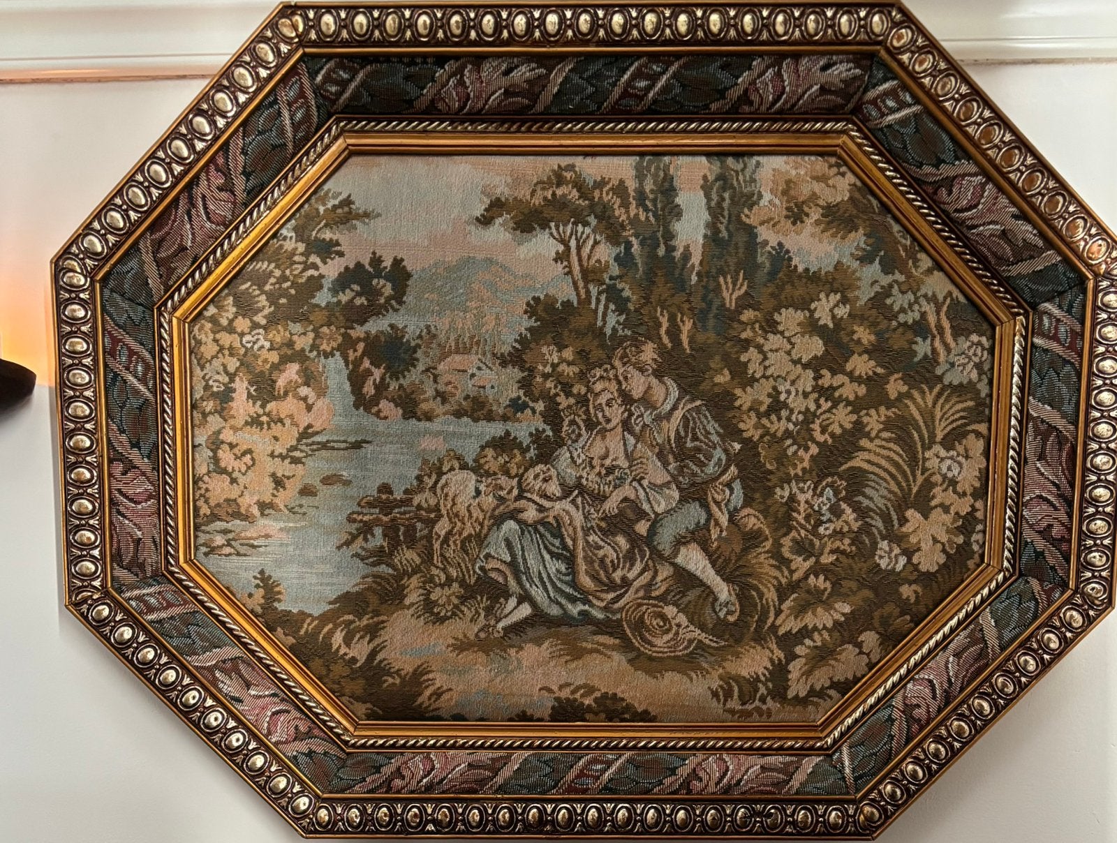 Vintage unieke Gobelin in lijst 71x56cm evt 2e beschikbaar, Antiek en Kunst, Ophalen, Klassiek, Overige technieken, Portret of Personen