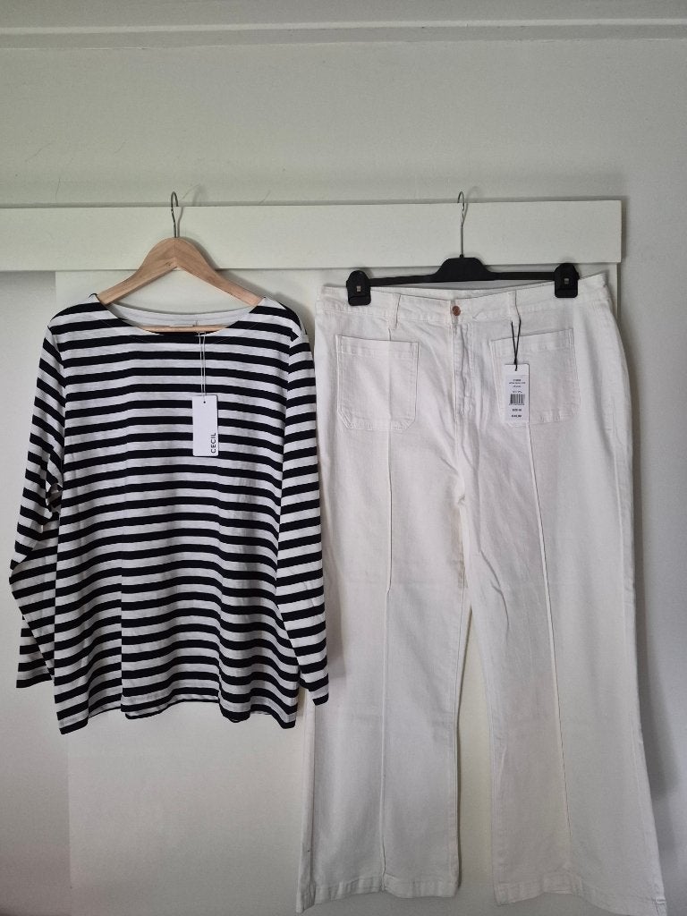 NIEUW spijkerbroek norah maat 48  29  longsleeve cecil xxl, Wit, Maat 46/48 (XL) of groter, Nieuw, Ophalen of Verzenden
