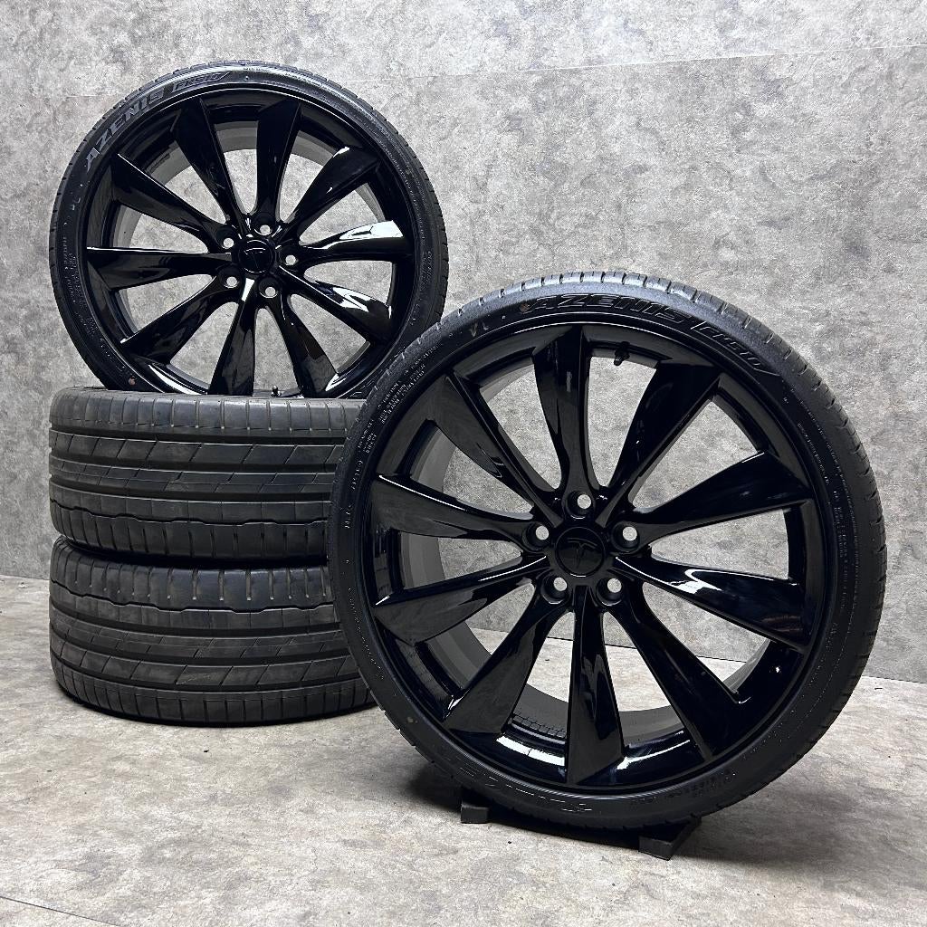21 inch originele Turbine velgen + zomerbanden Tesla Model S, Banden en Velgen, Tesla, Personenwagen, Zomerbanden