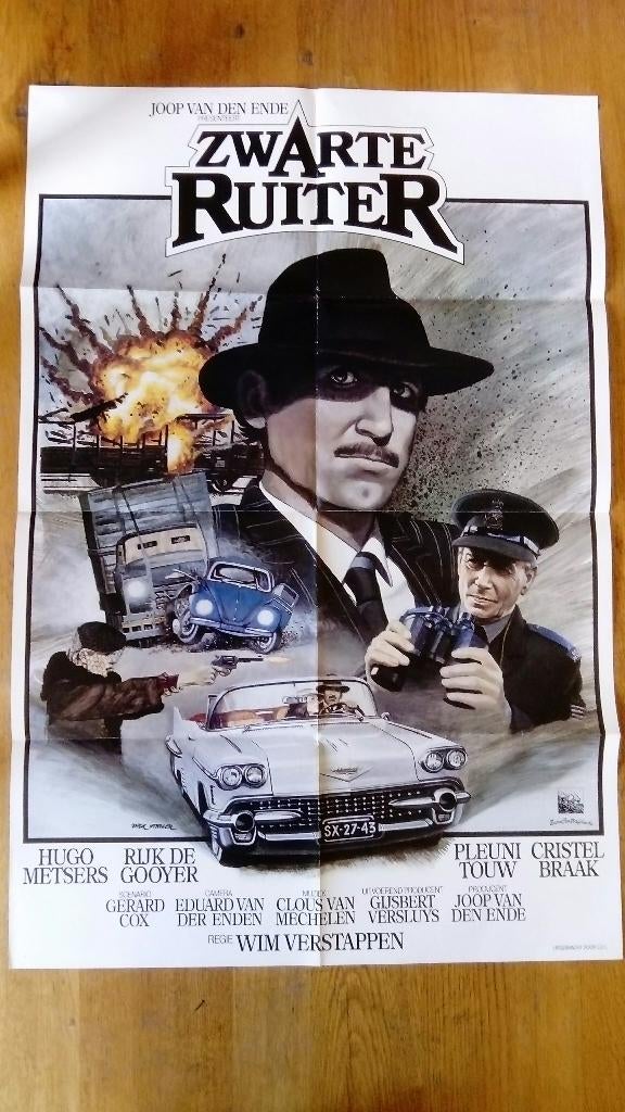 Nederlandse Filmposter Zwarte Ruiter (1983) (Wim Verstappen), Ophalen of Verzenden, A1 t/m A3, Film en Tv, Rechthoekig Staand