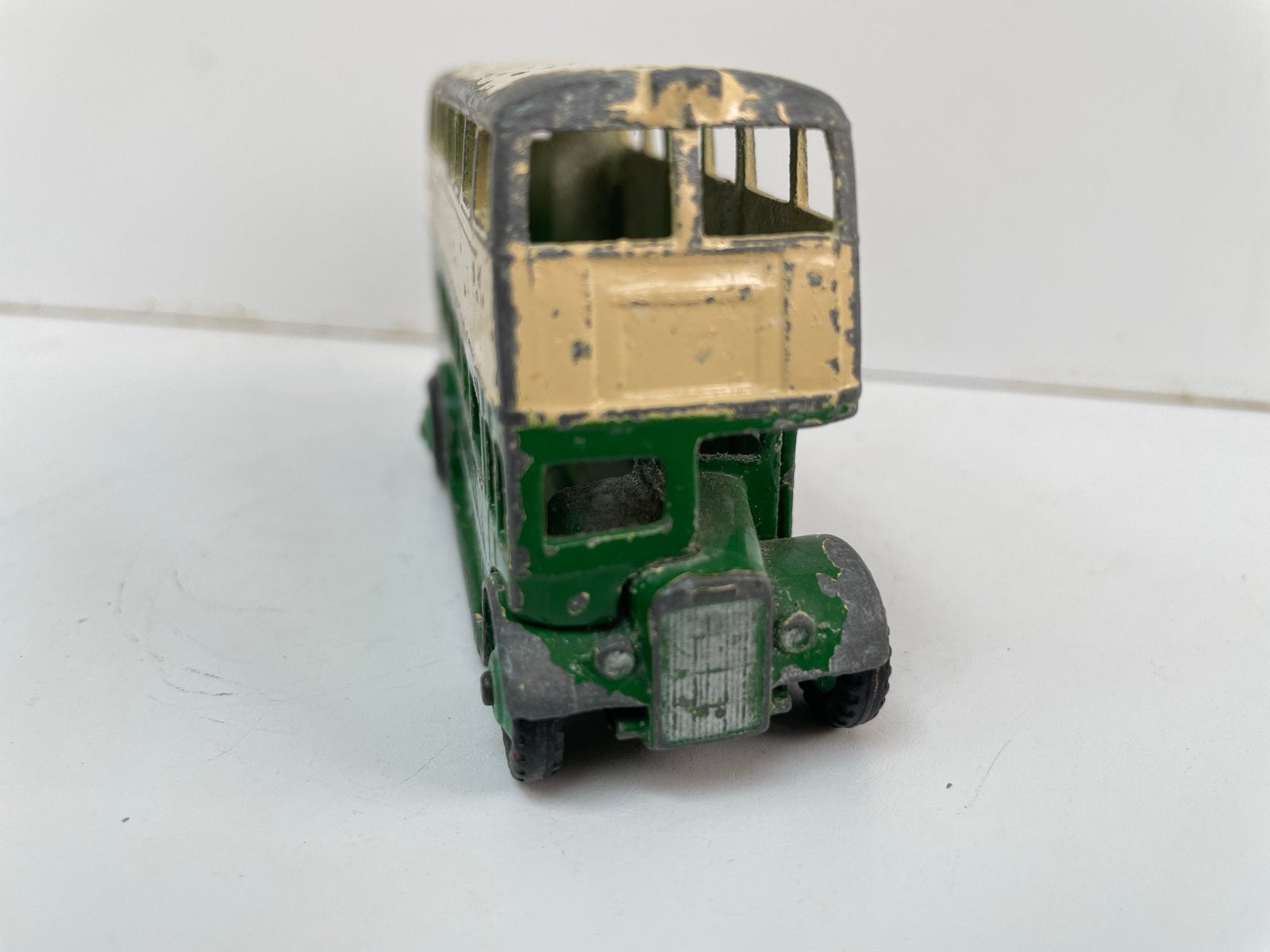 Vintage Dinky Toys Dubbeldekker Bus - Groen/Crème, Ophalen of Verzenden, Gebruikt