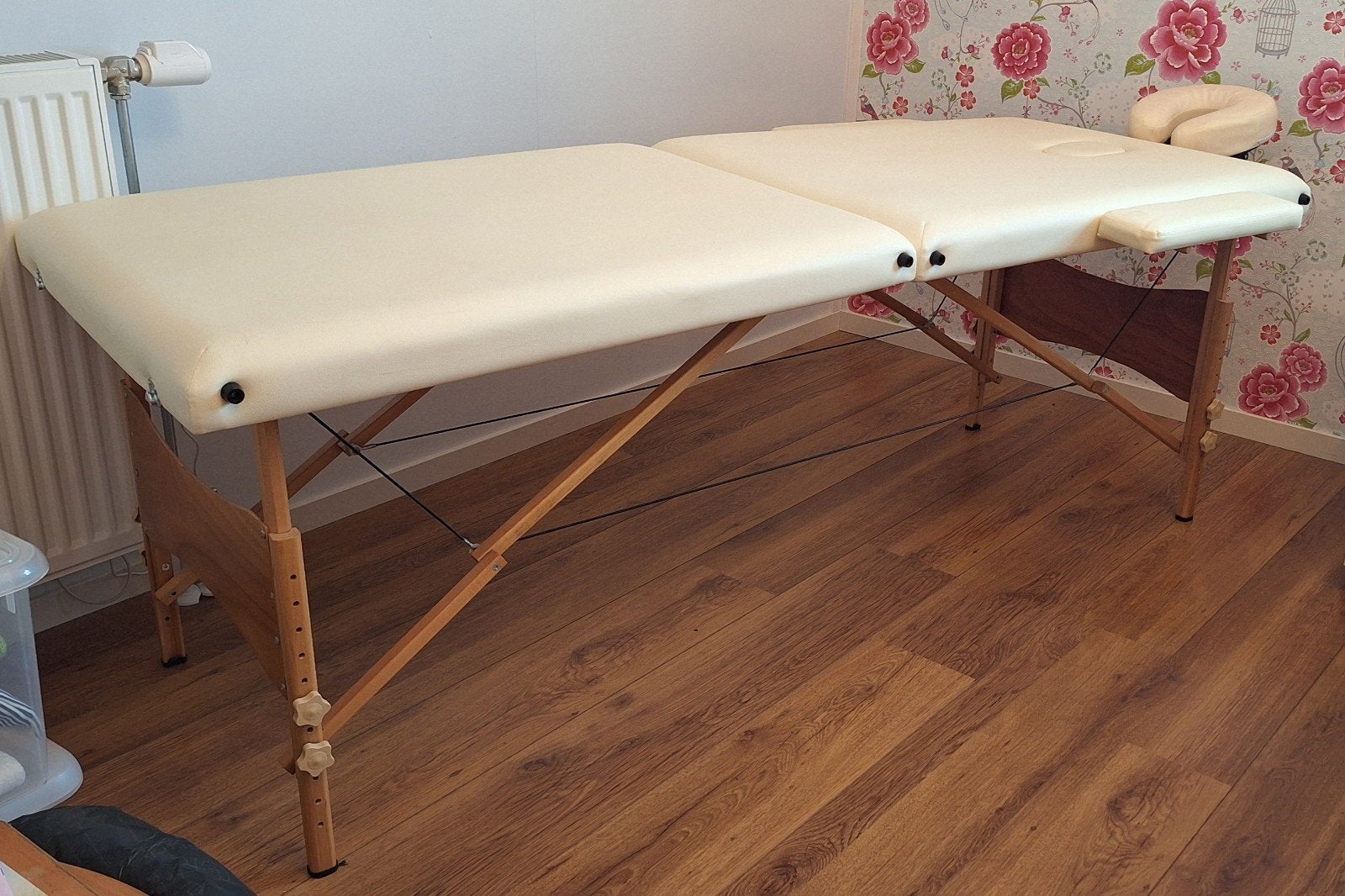 massagetafel creme wit met toebehoren, Ophalen, Zo goed als nieuw, Massagetafel