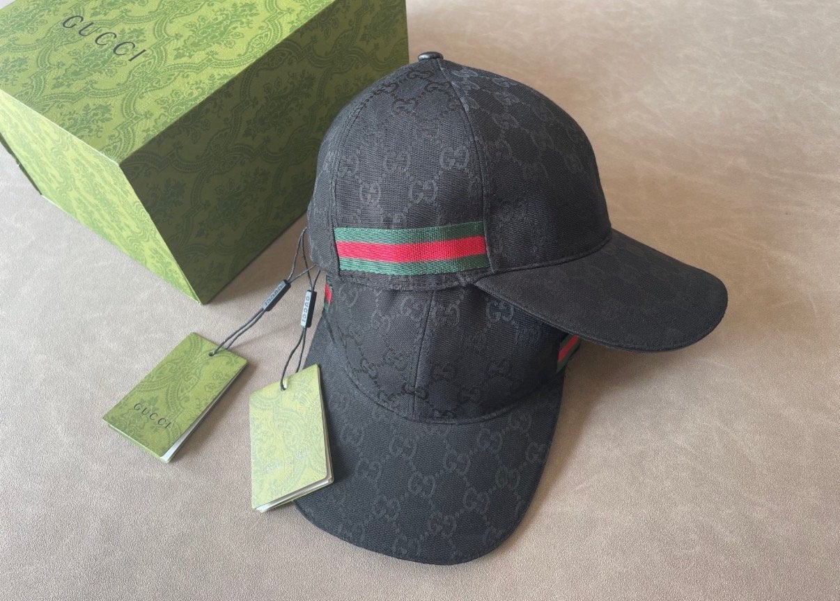 Gucci GG Monogram Baseballpet met Webdetail, Ophalen of Verzenden, Zo goed als nieuw, One size fits all, Pet