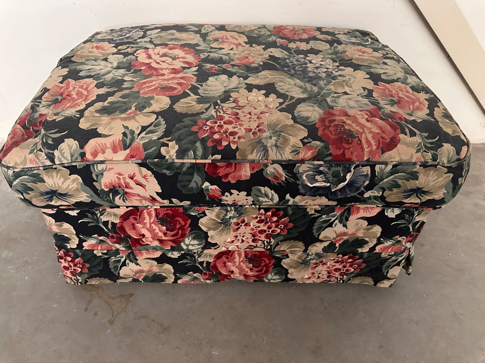 IKEA Ektorp voetenbank met bloemenprint, Gebruikt, Ophalen of Verzenden, 75 tot 100 cm, Stof