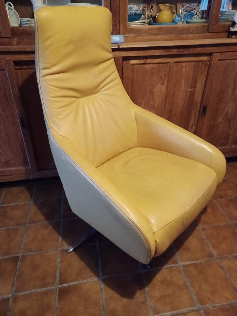 Geel Lederen Prominent Stoel, Ophalen, Gebruikt, Overige kleuren, Eén