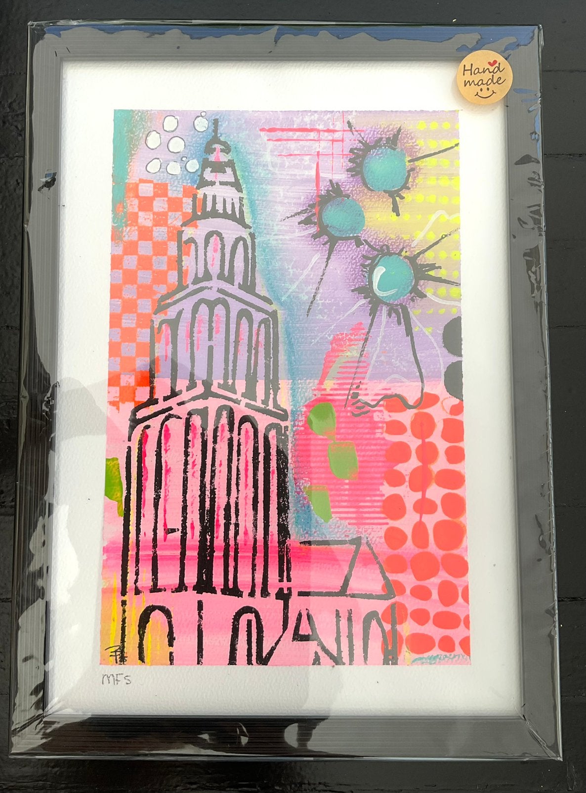 Martinitoren uit flower & fluor collectie, uniek !, Ophalen of Verzenden, Nieuw, Minder dan 50 cm, Schilderij