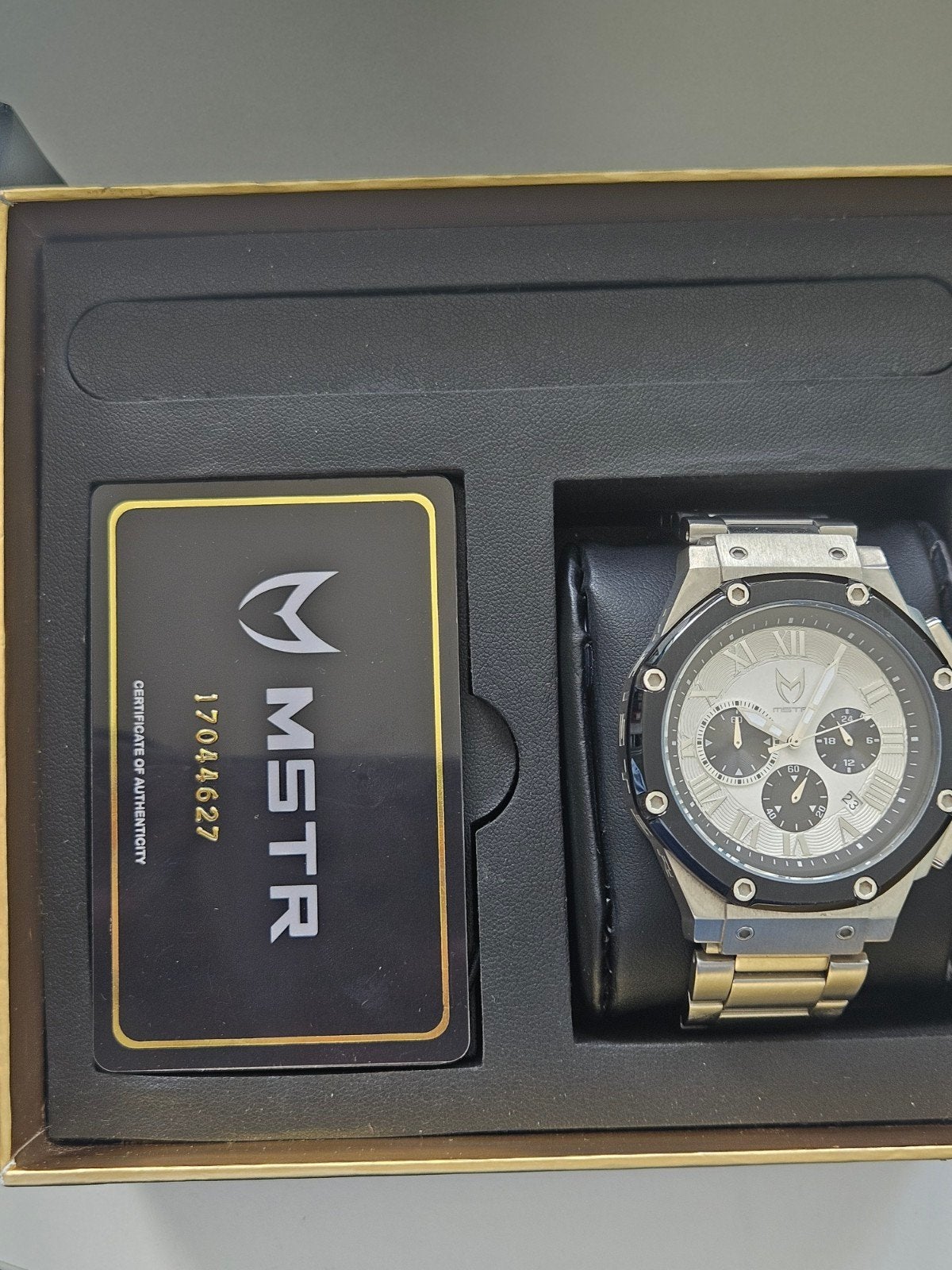 Meister Ambassador Mannenhorloge Zilverkleurig met Zwarte De, Sieraden, Tassen en Uiterlijk, Horloges | Heren, Ophalen, Zo goed als nieuw