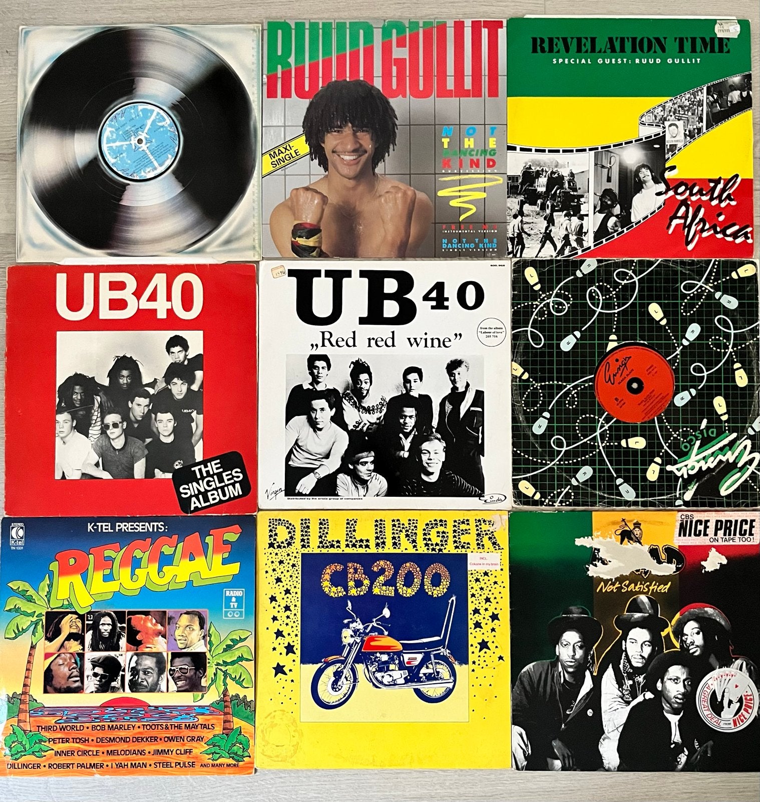 Partij van 9 Reggae LP's en Maxi Singles (met Ruud Gullit!), Cd's en Dvd's, LP, Gebruikt, Verzenden, Overige genres