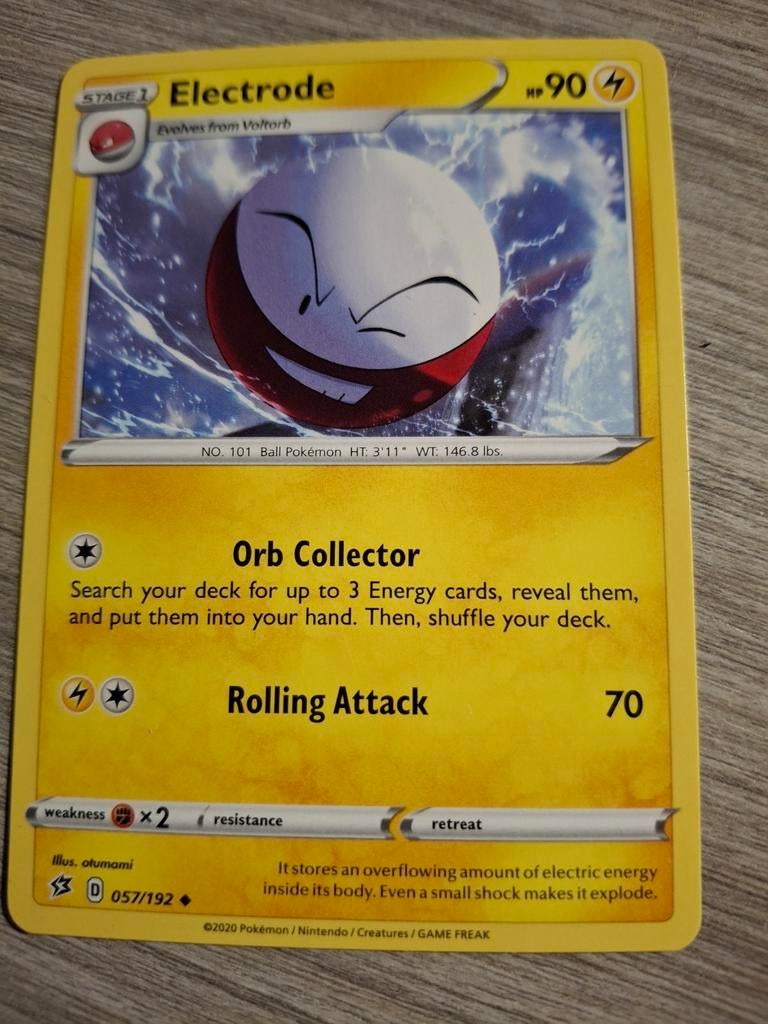 Pokémon Kaart Electrode 057/192 - Zo goed als nieuw, Ophalen of Verzenden, Zo goed als nieuw, Losse kaart