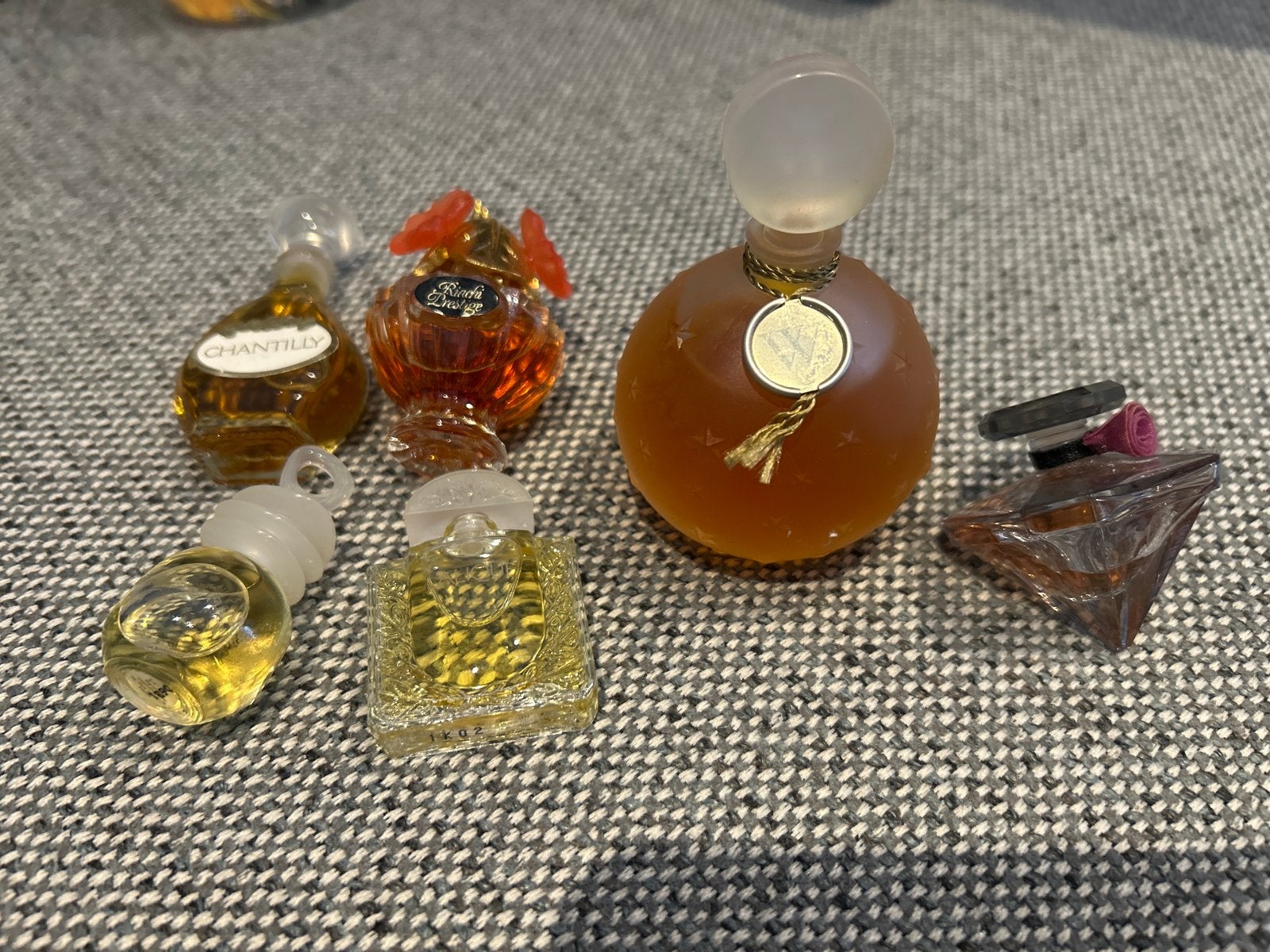 Set van 6 Vintage Miniatuur Parfumflesjes, Ophalen of Verzenden, Gebruikt