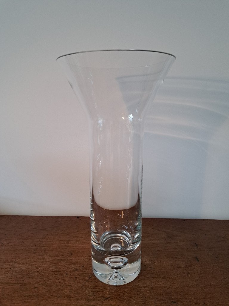Vaas van kristal - Krosno, Ophalen, Handgemaakt, Transparant, 35 cm