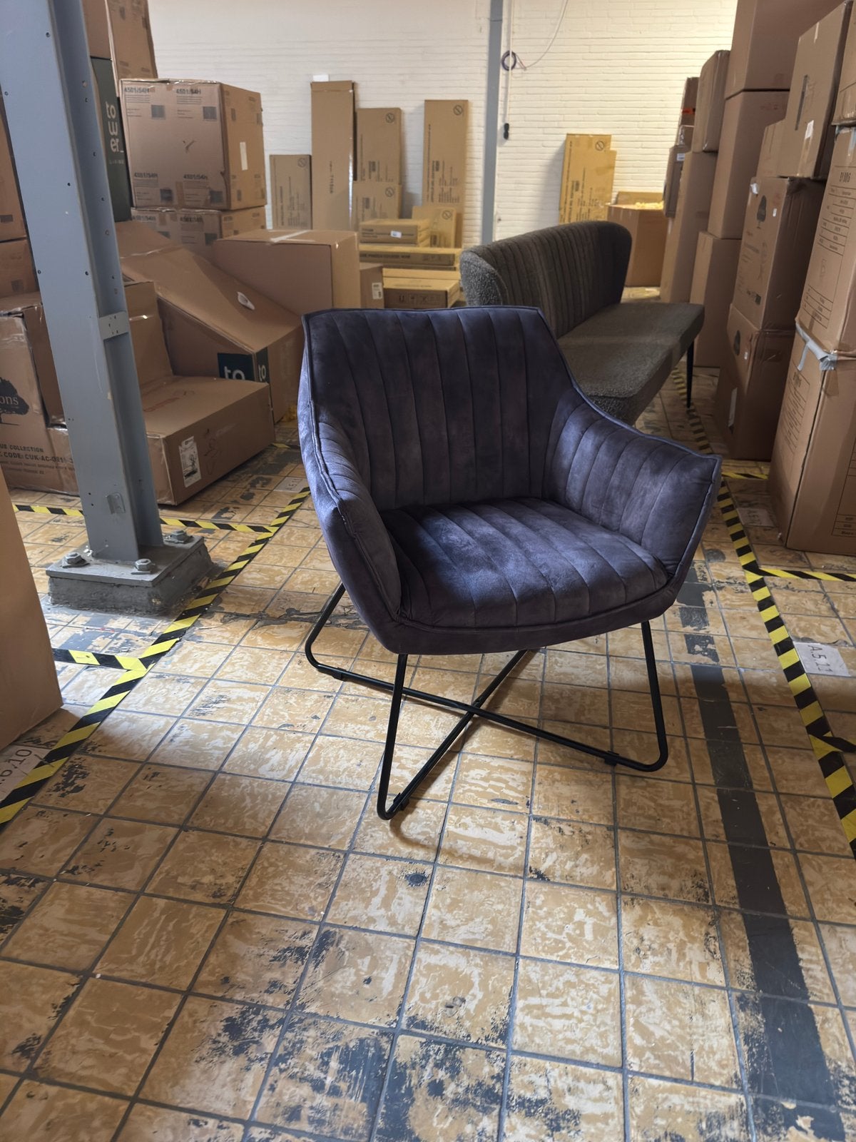 Fauteuil | Donker blauw, Ophalen, 75 tot 100 cm, Zo goed als nieuw, Stof