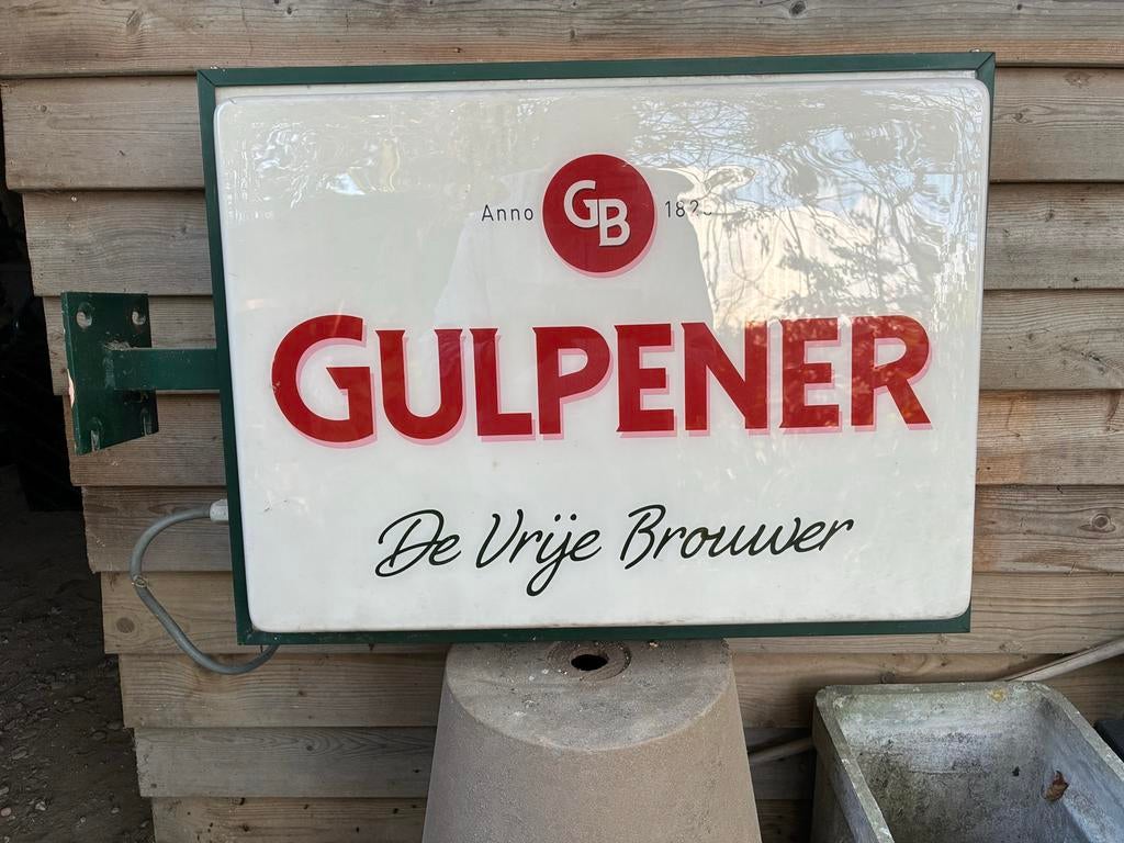 Gulpener dubbelzijdige lichtreclame - origineel en mooi, Ophalen of Verzenden, Zo goed als nieuw, Lichtbak of (neon) lamp