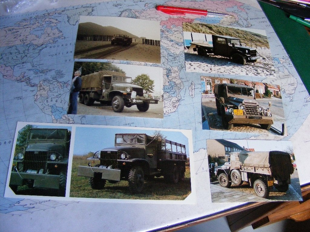 6x Leger voertuigen uit de 2 WO  W.o. een grote ansich, Verzenden, Landmacht, Nederland, Foto of Poster