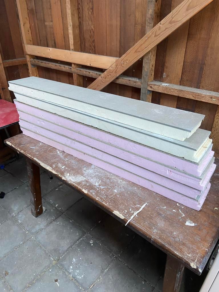 6x Kantplank 200mm hoog, 6cm dik, Doe-het-zelf en Verbouw, Isolatie en Afdichting, Ophalen, 4 tot 8 cm, Gebruikt, Hardschuim (Pir)