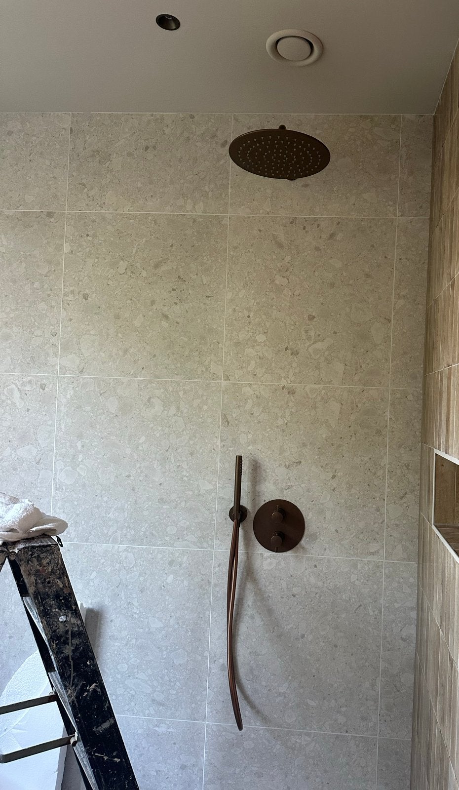 6m2 Grijze Terrazzo Vloertegels/Wandtegel Badkamer 60x60 Mat, Ophalen, 60 cm of meer, Keramiek, Nieuw