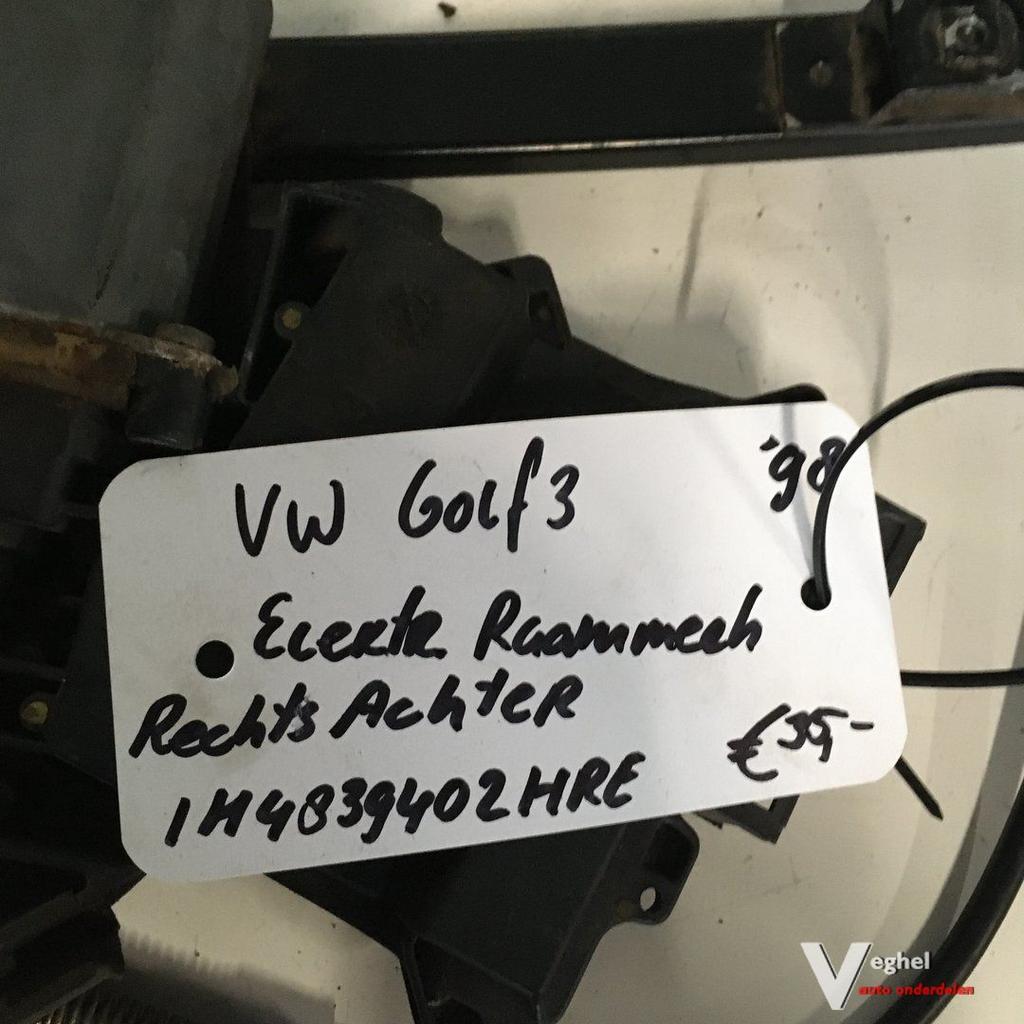 Vw Golf 3 1998 Elektr Raammechanisme Rechtsachter 1H4839402H, Gebruikt, -, -, Ophalen of Verzenden