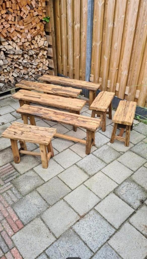 NIEUW Railway Wood bankjes & krukjes - Robuust, Ophalen, Nieuw