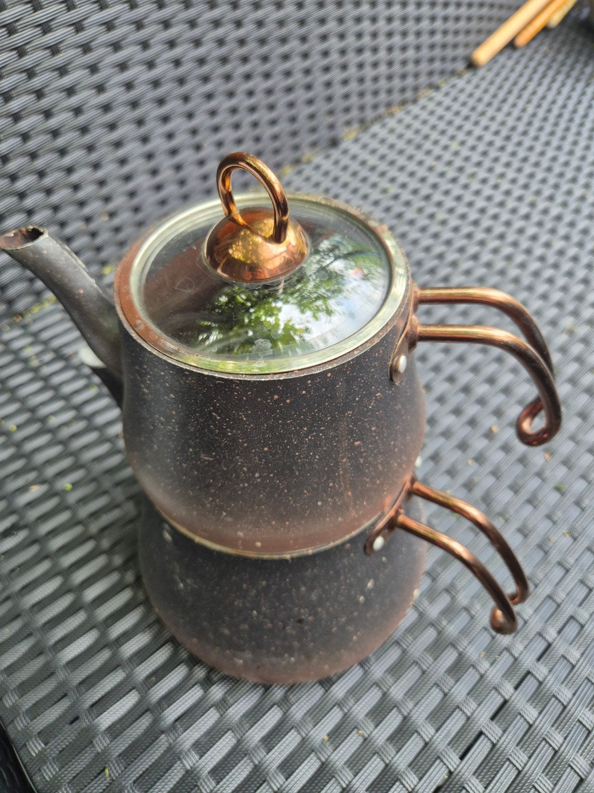 Turkse theepot/fluitketel - Gebruikt, Theepot/fluitketel, Gebruikt, Ophalen of Verzenden, Zwart