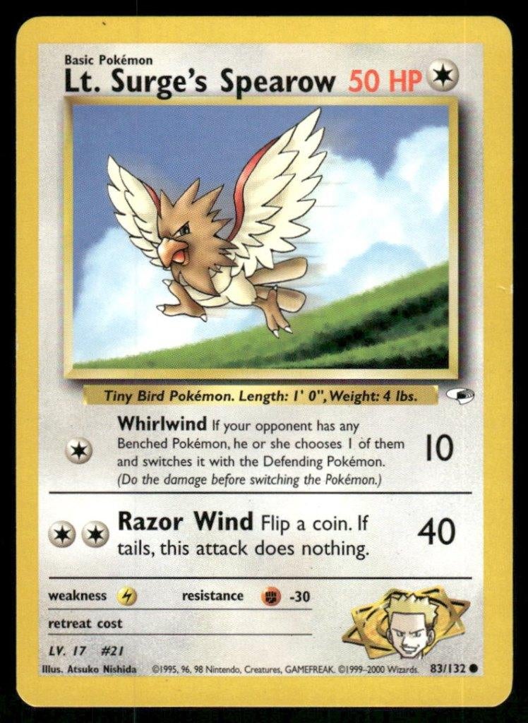 Lt. Surge's Spearow 83/132 - Gym Heroes, Verzenden, Gebruikt