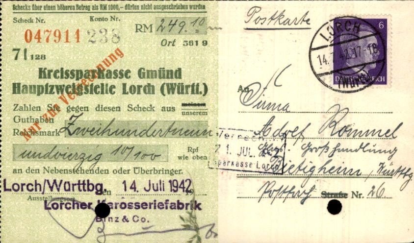 Derde Rijk - Stempels - 1942, Ophalen of Verzenden, Briefkaart