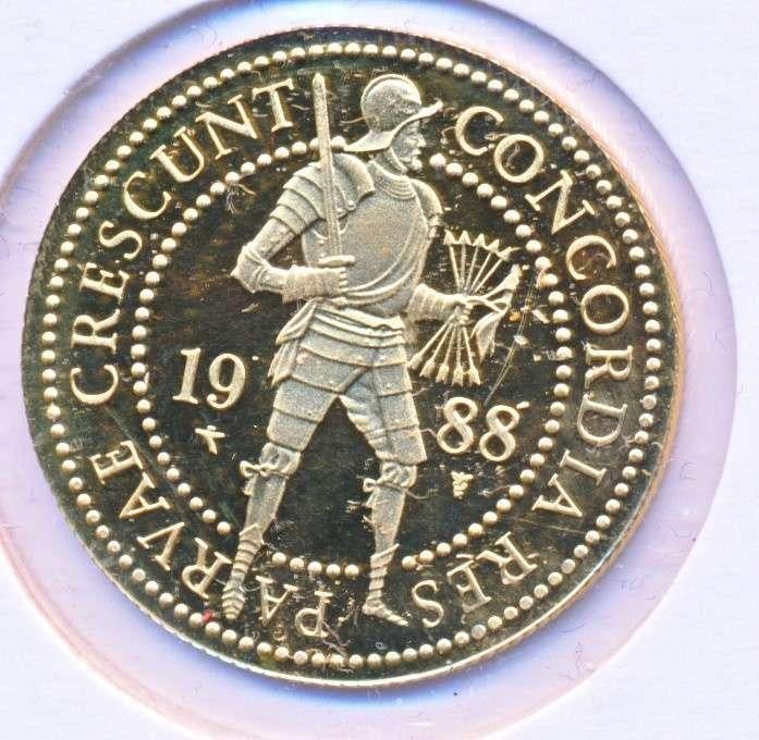 Nederland Gouden Dubbele Dukaat 1988, Ophalen of Verzenden, Goud
